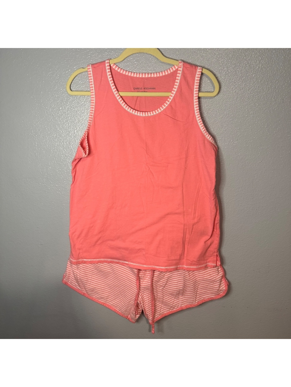 Carole Hochman Pink Pajama Set Women’s Large Tank Top Shorts Sleepwear - Picture 2 of 10